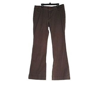 MOSSIMO Flare Leg Trousers Brown Cuffed Hem Casual Pants 13 Casual Relaxed beach